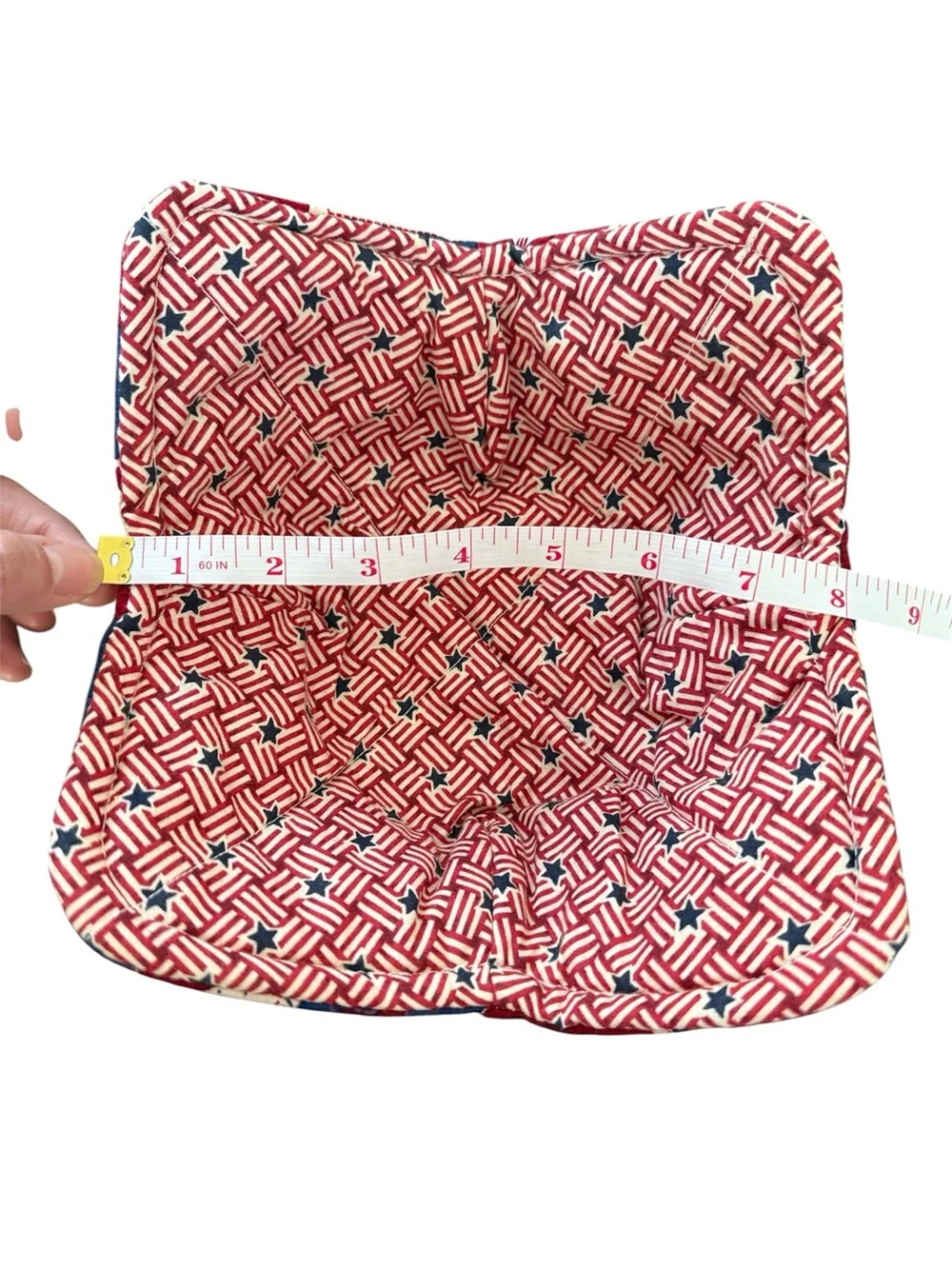 Microwave Bowl Cozy Handmade Patriotic Print Reversible NWT